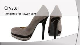  Presentation with shoes - Theme featuring red high heels - grey female shoes background and a  colored foreground