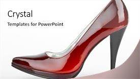  Presentation with ballerina shoes bear - Presentation theme enhanced with red high heels - woman shoes isolated background and a white colored foreground