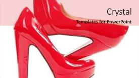  Presentation with pump - Theme with red high heels pump shoes background and a  colored foreground