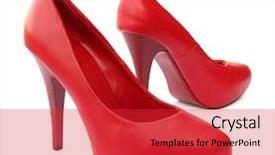  Presentation with pump - Presentation theme with red high heels pump shoes background and a red colored foreground