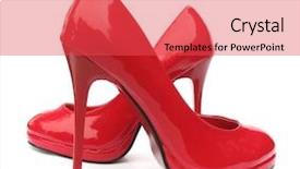  Presentation with pump - Colorful PPT theme enhanced with red high heels pump shoes backdrop and a red colored foreground
