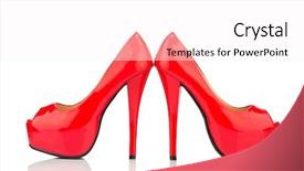  Presentation with symbol - Presentation with red high heels symbol photo background and a pink colored foreground