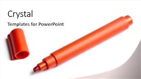  Presentation with ink - Presentation theme enhanced with red highlighter isolated on white background and a white colored foreground