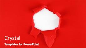  Presentation with torn paper - Audience pleasing PPT layouts consisting of red-hole-in-the-paper backdrop and a crimson colored foreground