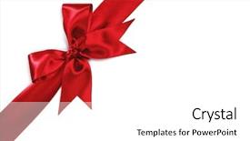  Presentation with red bow - Amazing slide set having red holiday bow isolated backdrop and a white colored foreground