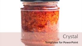  Presentation with chili - Beautiful presentation design featuring red-hot-chili-paste backdrop and a coral colored foreground