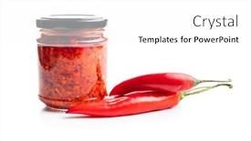  Presentation with chili - Slide set featuring red-hot-chili-paste background and a white colored foreground