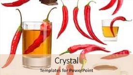  Presentation with chili - PPT layouts having red hot chili pepper collage background and a coral colored foreground
