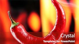  Presentation with fire red - Slide set featuring red hot chili pepper on fire background background and a crimson colored foreground