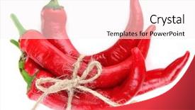  Presentation with red and white industry - Colorful presentation enhanced with red hot chili peppers isolated backdrop and a white colored foreground