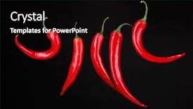  Presentation with peppers - Beautiful theme featuring red hot chili peppers isolated backdrop and a black colored foreground