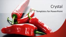  Presentation with peppers - Presentation theme with red hot chili peppers background and a white colored foreground