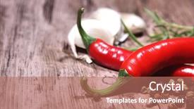  Presentation with chili - Presentation theme having red hot chili peppers background and a coral colored foreground