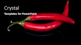 Presentation with red chilli - Beautiful presentation theme featuring red-hot-chilli-papers-isolated backdrop and a black colored foreground
