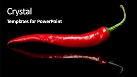  Presentation with red chilli - Cool new slide set with red hot chilli pepper isolated backdrop and a black colored foreground