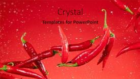  Presentation with red chilli - Slide deck having red-hot-chilli-peppers-flying background and a crimson colored foreground