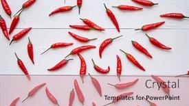  Presentation with peppers - Beautiful PPT layouts featuring red-hot-little-chili-peppers backdrop and a coral colored foreground