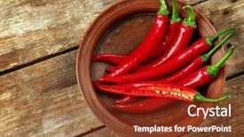  Presentation with hot to use microsoft project - Cool new PPT theme with red hot peppers in bowl backdrop and a tawny brown colored foreground