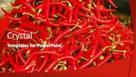  Presentation with show - Amazing slides having red hot peppers on market show window backdrop and a crimson colored foreground