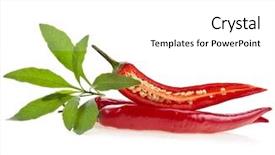  Presentation with red and gold leaves - Presentation with red hot peppers with leaves background and a  colored foreground