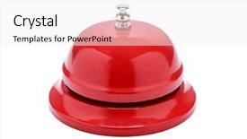 Presentation with hotel - Colorful PPT theme enhanced with red hotel reception bell backdrop and a white colored foreground