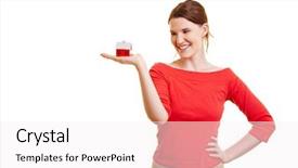  Presentation with happy hour is the best - Audience pleasing PPT theme consisting of red house in her hand backdrop and a white colored foreground