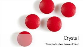  Presentation with supplement - Slide set with red iron supplement pills isolated background and a white colored foreground