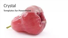  Presentation with guava fruits - Presentation theme with red juicy guavas on white background and a white colored foreground