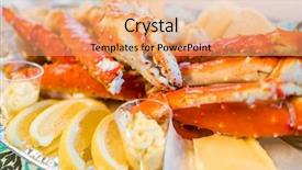  Presentation with crab - Amazing presentation theme having red king crab legs backdrop and a coral colored foreground