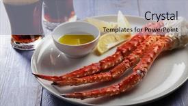  Presentation with crab - PPT layouts with red king crab legs background and a light gray colored foreground