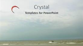  Presentation with kite - Amazing slides having red kite on spring beach backdrop and a light gray colored foreground