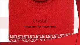  Presentation with ornament - Presentation design featuring red-knitted-christmas-turtleneck-sweater background and a crimson colored foreground