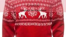  Presentation with ugly christmas sweater - PPT theme with red-knitted-christmas-turtleneck-sweater background and a coral colored foreground