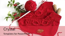 Presentation with holly - Amazing slides having red knitting homemade socks with holly branch backdrop and a red colored foreground