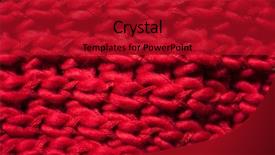  Presentation with knitting - PPT layouts featuring red knitting macro background texture background and a crimson colored foreground