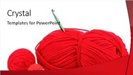  Presentation with yarns - Amazing slide deck having red knittings yarns isolated backdrop and a white colored foreground