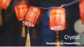  Presentation with lantern - Presentation design consisting of red lantern at night background and a  colored foreground