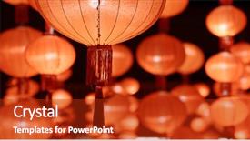  Presentation with lunar new year - Cool new slide deck with red lantern for lunar new backdrop and a crimson colored foreground