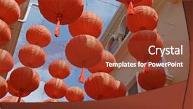  Presentation with lunar - Theme consisting of red lantern for lunar new background and a  colored foreground