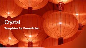  Presentation with lunar new year - PPT theme having red lantern for lunar new background and a crimson colored foreground