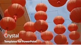  Presentation with lunar new year - Beautiful PPT theme featuring red lantern for lunar new backdrop and a  colored foreground