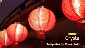  Presentation with lantern - Amazing theme having red lantern hanging on top backdrop and a  colored foreground