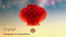  Presentation with night sky - Theme having red-lantern-on-night-sky background and a  colored foreground