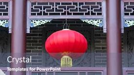  Presentation with chinese new year - Presentation consisting of red-lanterns-with-chinese-letters background and a gray colored foreground