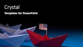  Presentation with boat - PPT theme having red-leader-paper-boat-leading background and a black colored foreground