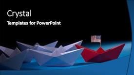  Presentation with boat - Presentation design featuring red-leader-paper-boat-leading background and a black colored foreground