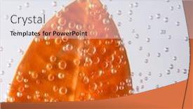  Presentation with water leaf - Presentation design featuring red-leaf-with-drops background and a sky blue colored foreground