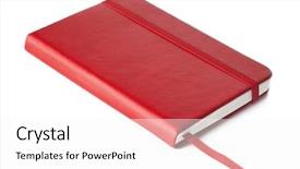  Presentation with leather - Audience pleasing PPT theme consisting of red leather covered book backdrop and a white colored foreground