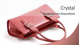  Presentation with leather bags - Cool new PPT theme with red leather ladies handbag backdrop and a white colored foreground