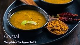  Presentation with red chilli - PPT layouts enhanced with red-lentil-curry-soup background and a wine colored foreground
